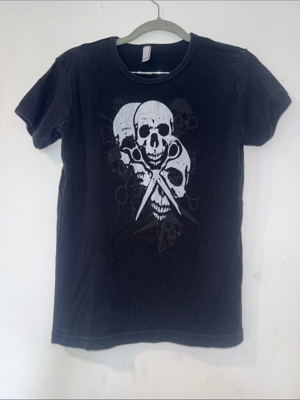 American Apparel Black Skull Graphic Tee